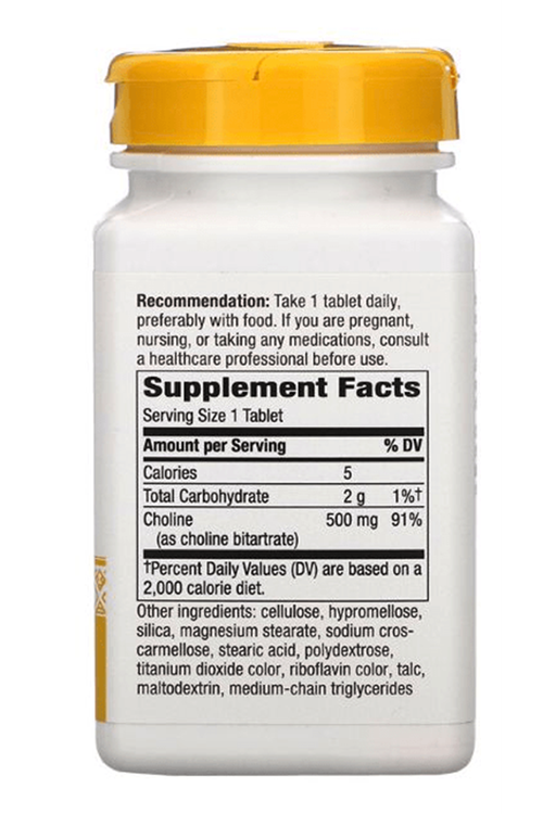 Nature's Way Choline 500mg (Kolin Nörotransmitter Brain Health) 100 Tablet. Usa Version 37.