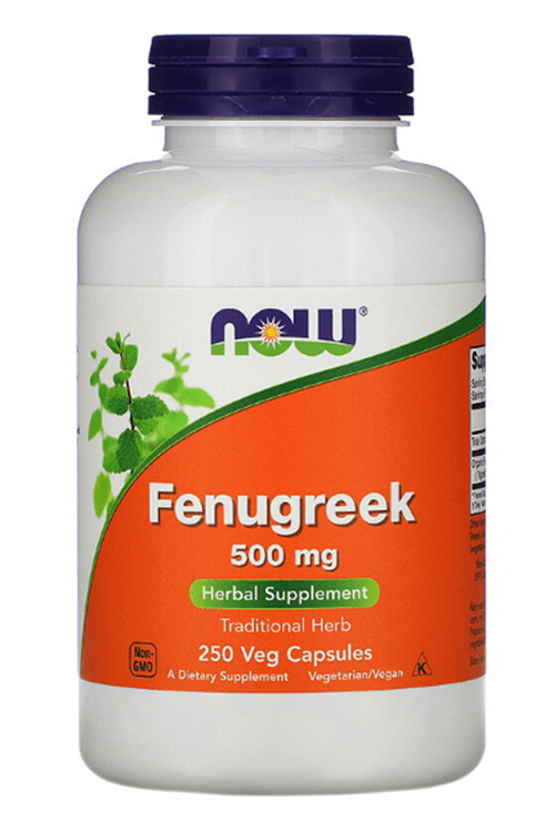 NOW Fenugreek 500 mg 250 Veg Capsules USA.