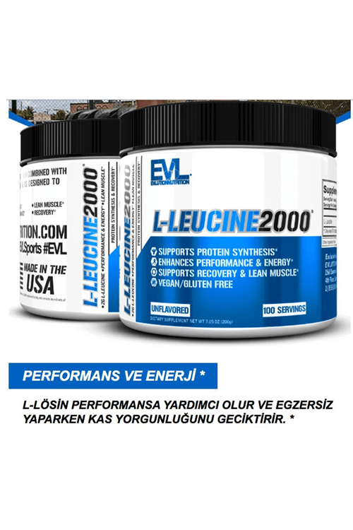 EVL Nutrition L-Leucine 2000 , 100 Servings Unflavored  USA.3536