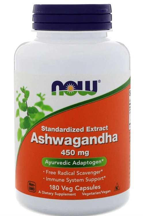 NOW Asva ganda 450mg 180 Veg Kapsul.MADE IN USA.4043