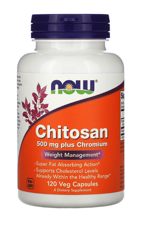 NOW Chitosan Plus Chromium, 500 mg, 120 Veg Capsules. USA MENŞEİ.42.