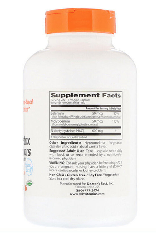 Doctor's Best  N-Acetyl L-Cysteine N.A.C Detox 180 Veggie Capsul.44.
