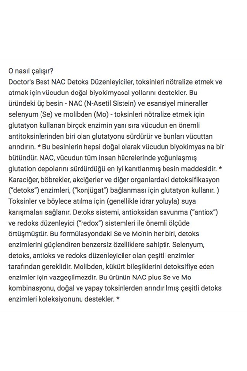 Doctor's Best  N-Acetyl L-Cysteine N.A.C Detox 180 Veggie Capsul.44.