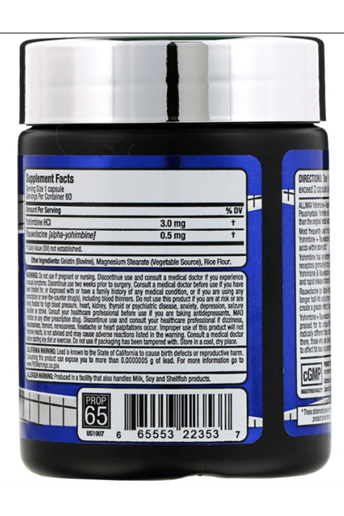 ALLMAX Yohimbine HCI + Rauwolscine, 3.0 mg, 60 Capsul. USA.41.