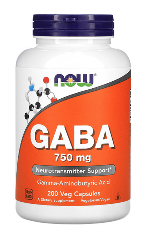 NOW SPORTS Gaba  750 mg  200 Veg Capsul. USA.3950