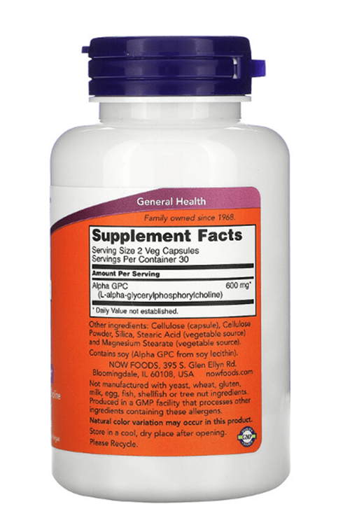 NOW FOODS  Alpha GPC  300mg  60 Veg Capsul.Abd Menşei.54.