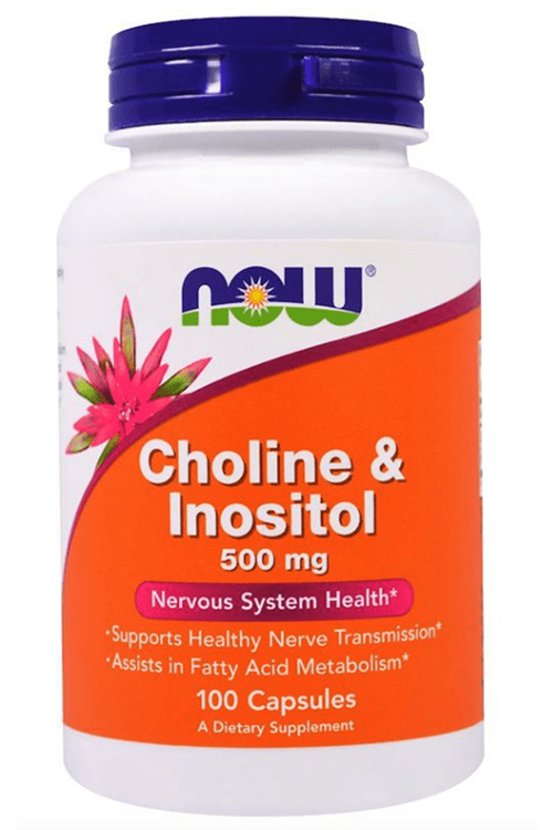 NOW Choline & Inositol, 500mg 100 Veg Capsules. Usa version.37.