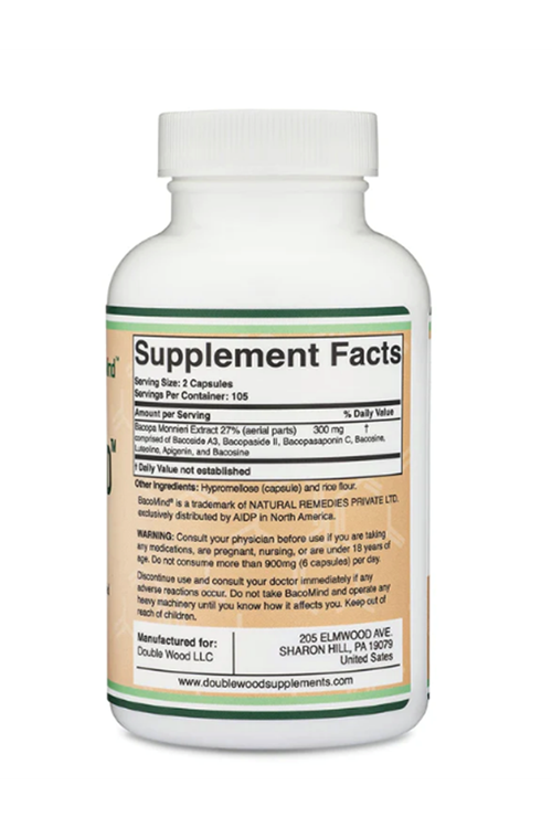 Double Wood Bacomind Bacopa Extract 300mg 210 Capsul.42.