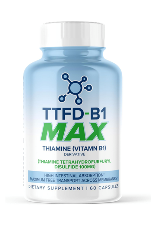 MaxLife Naturals TTFD - B1 Max - Thiamine Vitamin B1 TTFD - 100mg (Thiamine Tetrahydrofurfuryl Disulfide) 60 Capsules.Made ın Usa 4043.