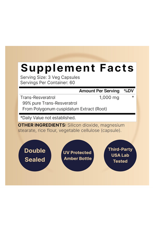 NatureBell Resveratrol 1000mg  180 Veggie Capsules, 99% Pure Trans-Resveratrol 4054