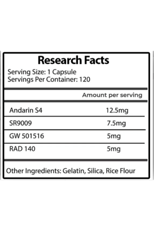 Freedom Research  QUADSTAKK  MİX  SR 9009 - RAD 140 - S 4 - GW 501516  120 Capsul.Made ın Usa 4055