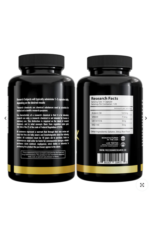 Freedom Research  QUADSTAKK  MİX  SR 9009 - RAD 140 - S 4 - GW 501516  120 Capsul.Made ın Usa 4055