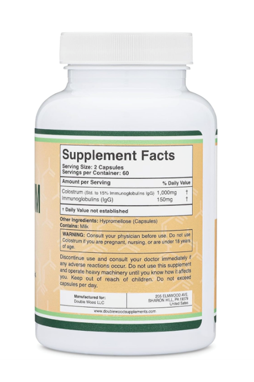 Double Wood  Colostrum  (ÖSG ÖZEL SPORCU GIDALARI) 120 Capsules 1,000mg  ABD MENŞEİ.40.
