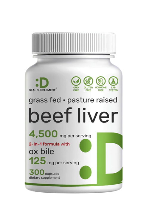 DEAL SUPPLEMENT Beef Liver Supplement with Ox Bile 4,500mg Per Serving, 300 Capsules.Made ın Usa.3932