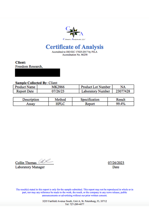 Freedom Research OSTA-MK2866 30ml 25mg .Made ın Usa 41.