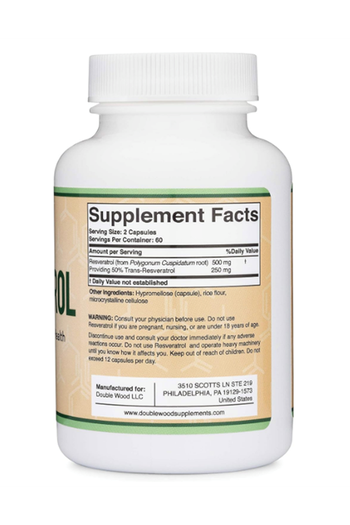 Double Wood Resveratrol 500mg 120 Capsul.ABD MENŞEİ.39.