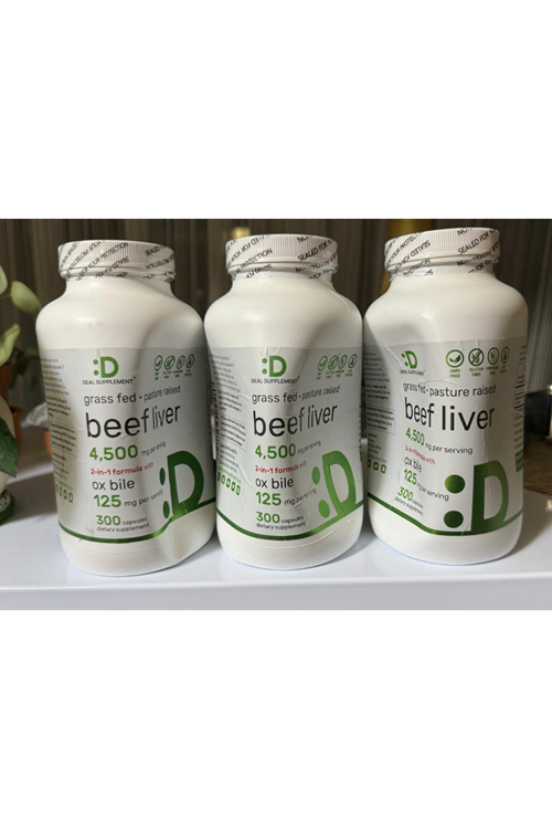 DEAL SUPPLEMENT Beef Liver Supplement with Ox Bile 4,500mg Per Serving, 300 Capsules.Made ın Usa.3932