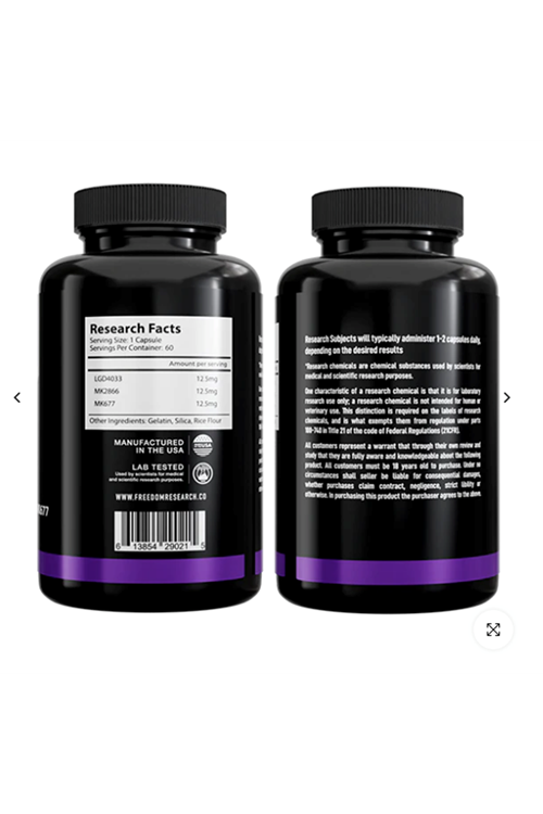 Freedom Research  X-3  MİX  MK-677 - LGD-4033 - MK-2866  60 Capsul. Made ın Usa 54.