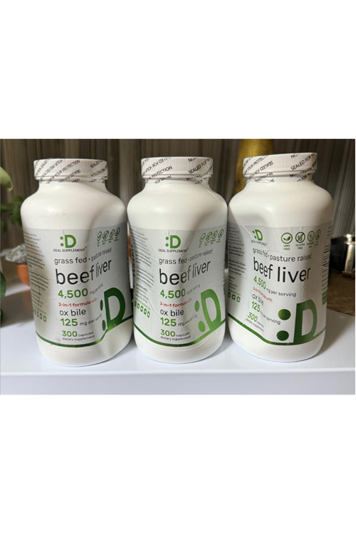 DEAL SUPPLEMENT Beef Liver Supplement with Ox Bile 4,500mg Per Serving, 300 Capsules.Made ın Usa.3932