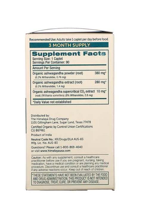 Himalaya OrganIc Asvaganda  670mg 90 Tablet. ABD MENŞEİ 56.