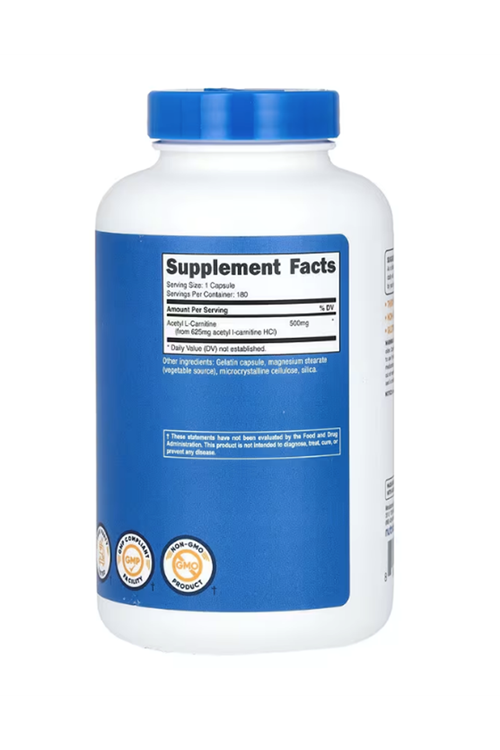 Nutricost Acetyl L-Carnitine (ALCAR) 500mg 180 Capsules 4144