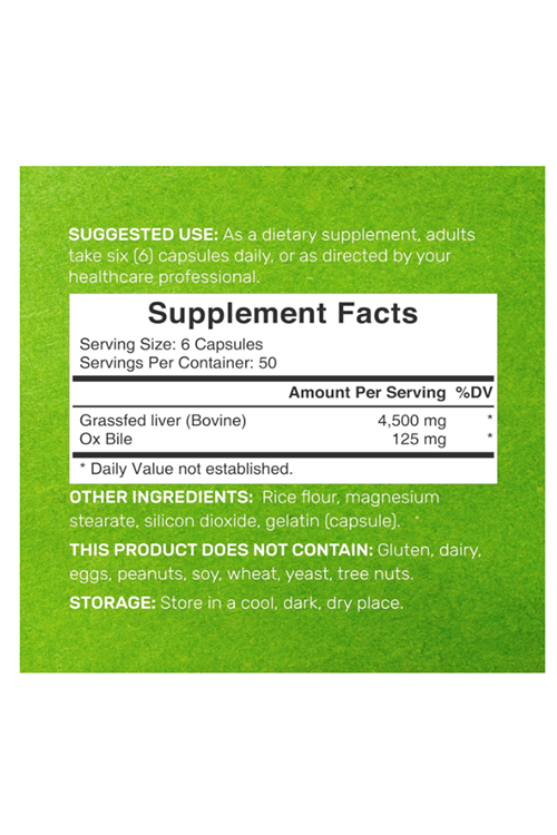 DEAL SUPPLEMENT Beef Liver Supplement with Ox Bile 4,500mg Per Serving, 300 Capsules.Made ın Usa.3932
