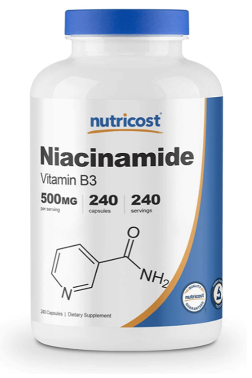 Nutricost Niacinamide Niacin (Vitamin B3) 500mg, 240 Capsules - Non-GMO, Gluten Free Vitamin B3..USA Menşei 4039.