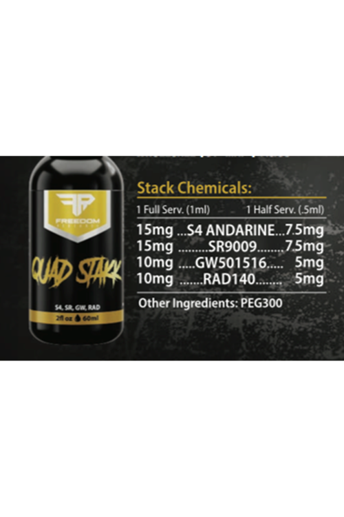 Freedom Research QUADSTAKK  MİX  SR 9009 - S4 - GW 501516 - RAD 140 Cuting Combo 60ml 50mg.Made ın Usa 4054