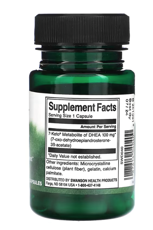 Swanson, 7-Keto DHEA, 100 mg, 30 Capsules 3841