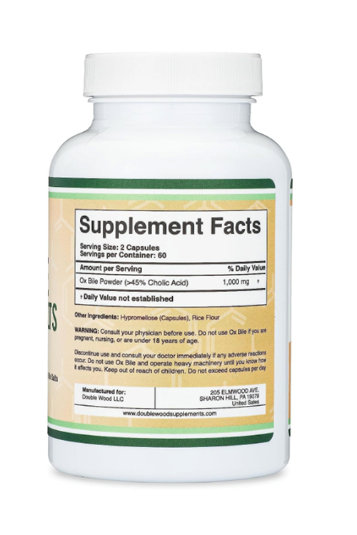 Double Wood (Ösg Özel Sporcu Gıdaları) Ox Bile for No Gallbladder 1000mg  120 Capsul.41.