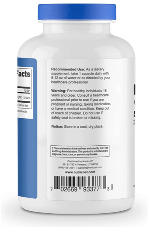 Nutricost Niacinamide Niacin (Vitamin B3) 500mg, 240 Capsules - Non-GMO, Gluten Free Vitamin B3..USA Menşei 4039.