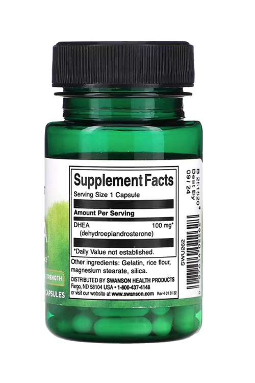 Swanson, DHEA, 100 mg, 60 Capsules. Usa Version 3534