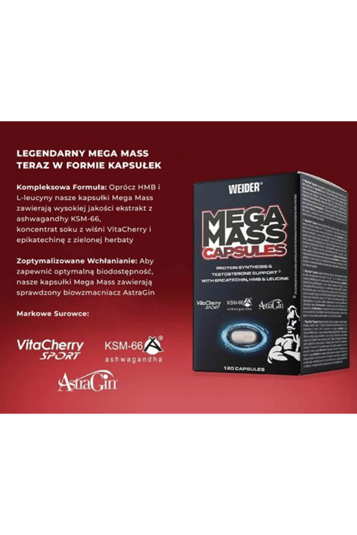 WEIDER MEGA MASS CAPSULES - SUPER POWERFUL MUSCLE GROWTH STIMULATOR 120 Capsul 73.