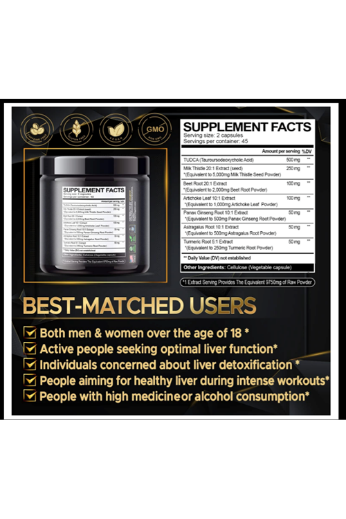VEGATOT Liver Health Complex Formula 9,750MG  High Potency with TUDCA  Milk Thistle, Beet Root, Artichoke Leaf, Panax Ginseng, Astragalus, Tumeric - Clean & Detox Formula.90 Capsul. Usa Amazon Best 4145