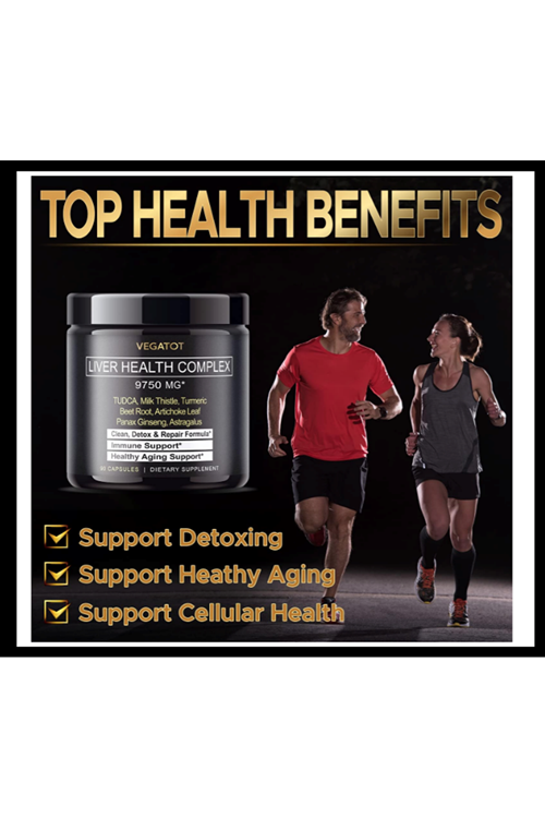 VEGATOT Liver Health Complex Formula 9,750MG  High Potency with TUDCA  Milk Thistle, Beet Root, Artichoke Leaf, Panax Ginseng, Astragalus, Tumeric - Clean & Detox Formula.90 Capsul. Usa Amazon Best 4145