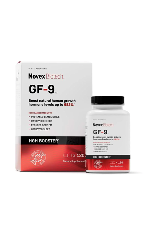 Novex Biotech GF-9 – HGH Boosting for Men - Workout for Men – Boost Growth Hormone Naturally, 120 Capsules (30-Day Supply) Made ın Usa.40117