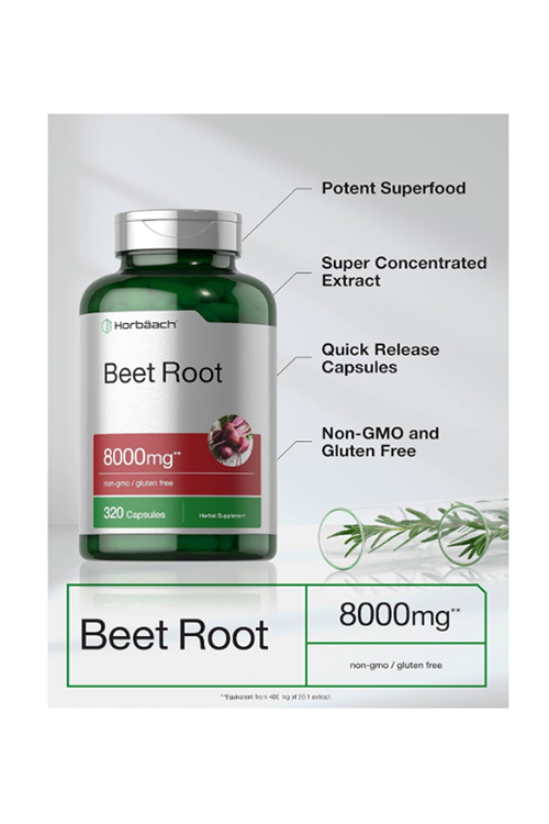 Horbach Beet Root Powder 8000mg  320 Capsul. Usa Menşei.47.