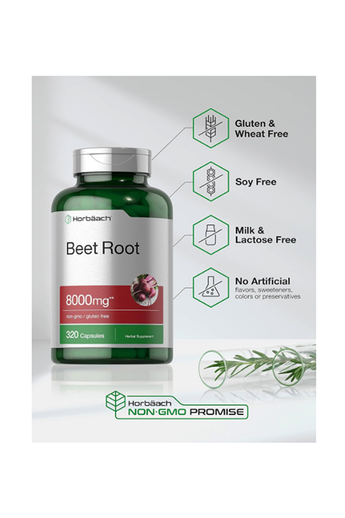 Horbach Beet Root Powder 8000mg  320 Capsul. Usa Menşei.47.