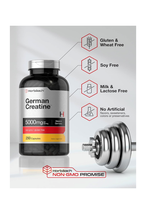 Horbach German Creatine Monohydrate 5000mg  250 Capsul. Usa Menşei.57.