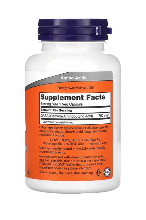 NOW Sport GABA  750mg  100  Veg Capsul.Ozelsporcugıdalarından Usa Menşei.40.