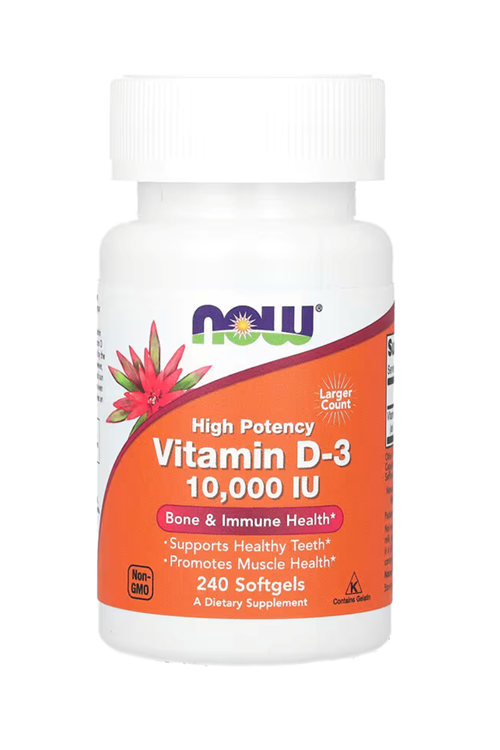 NOW Foods  Sups Vitamin D-3  250 mcg (10,000 IU)  240 Softgels. Abd Menşei 43.