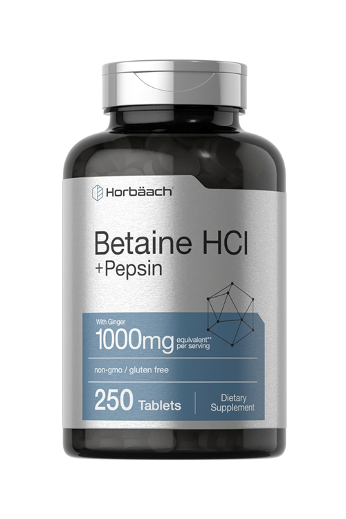 Horbach Betaine HCl with Pepsin 1000mg  250 Tablet.Usa Menşei.42.
