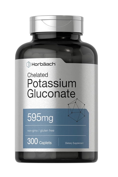 Horbäach  Chelated Potassium Gluconate  595mg 300 Capsul.Usa Menşei.3939.