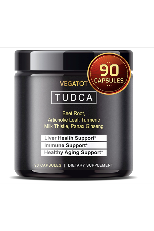 VEGATOT TUDCA (Tauroursodeoxycholic Acid)  Liver Support with Beet Root Milk Thistle Artichoke - Bile Flow Support Clean & Detox Formula 90 Capsul.4044
