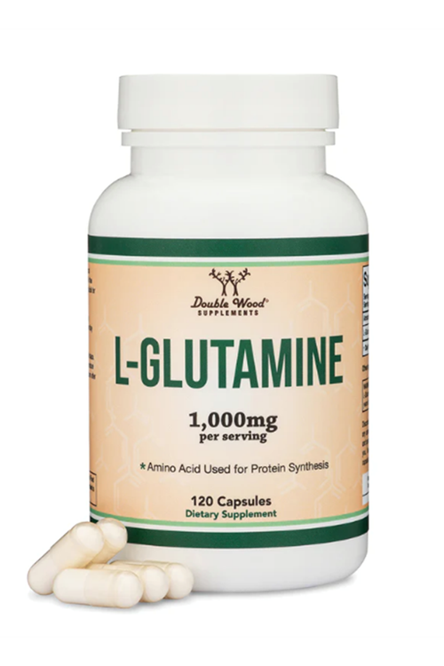 Double Wood L Glutamine Capsul (500mg, 120 Count) Non-GMO, Gluten Free, Keto Safe, Vegan (for Endurance and Gut Health) 4136
