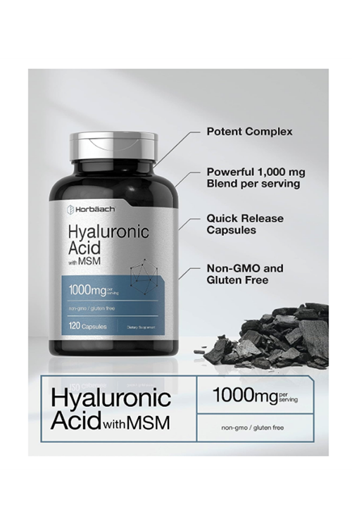 Horbäach Hyaluronic Acid with MSM  1000mg  120 Capsul.Abd Menşei.4037