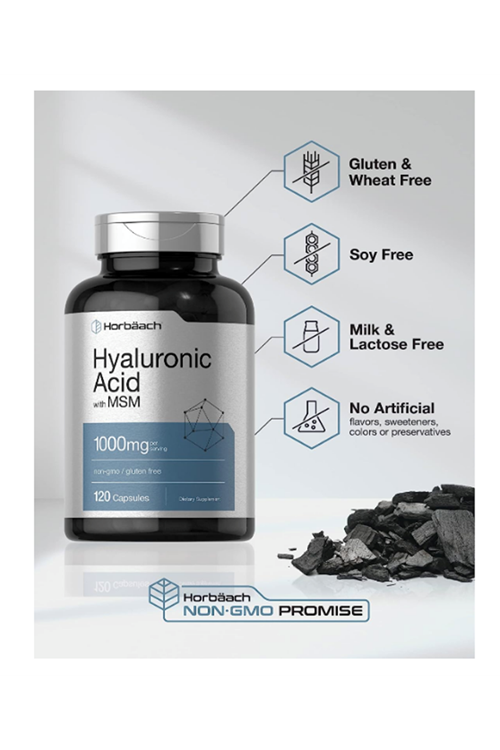 Horbäach Hyaluronic Acid with MSM  1000mg  120 Capsul.Abd Menşei.4037