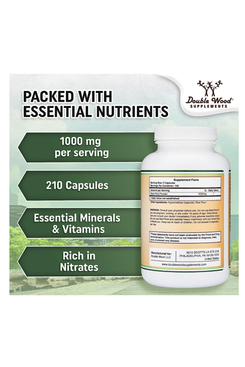 Double Wood Beet Root 1000mg 210 Capsul.Usa Menşei.38.