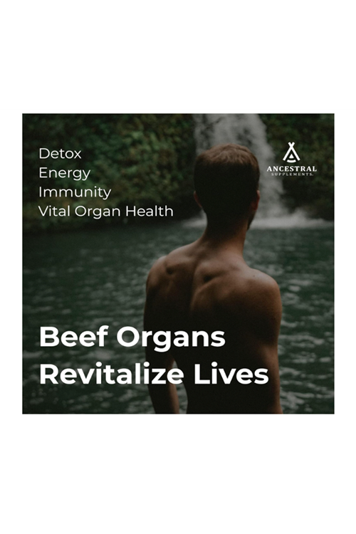 Ancestral Supplements Grass Fed Beef Organs (Desiccated) Liver,Heart,Kidney,Pancreas,Spleen 180 Capsul.Usa Menşei.4060