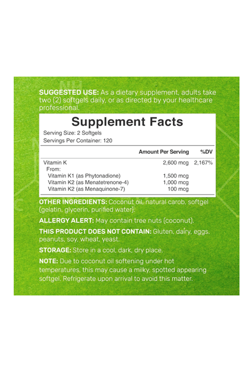 DEAL SUPPLEMENT Premium K Complete - Vitamin K1, K2 MK-7 & MK-4 Complex, 240 Coconut Oil Infused Softgels - Full Spectrum Triple Vitamin K.45.